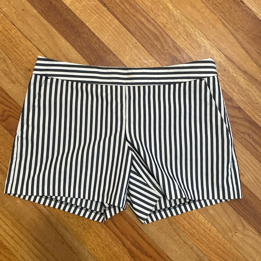 NWOT Express charcoal black and white striped shorts
